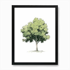 Ash Tree Pixel Illustration 2 Poster