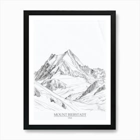 Mount Bierstadt Usa Color Line Drawing 2 Poster Art Print