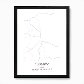 Kuusamo,Finland Minimalist Map Art Print