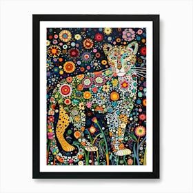 Kitsch Leopard Painting 4 Art Print