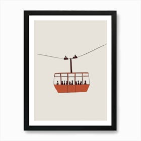 Ski Lift Print Skiing Print Skier Ski Minimalist Prints Art Print