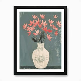 Pink Flowers In A Vase 5 Art Print