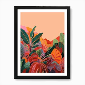 Boho Plant Painting Croton 3 Art Print