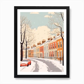 Vintage Winter Travel Illustration Windsor United Kingdom 4 Art Print