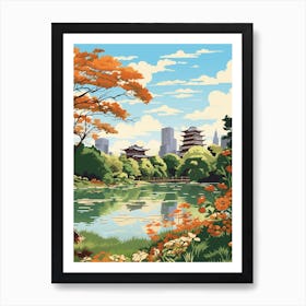 Hamarikyu Gardens Japan Illustration 1  Art Print