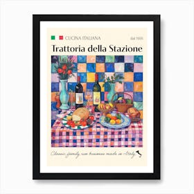 Trattoria Della Stazione Trattoria Italian Poster Food Kitchen Art Print