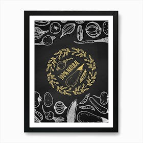 Hand Drawn Vegetables- food poster, kitchen wall art Art Print