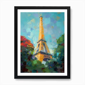 Eiffel Tower Paris France David Hockney Style 6 Art Print