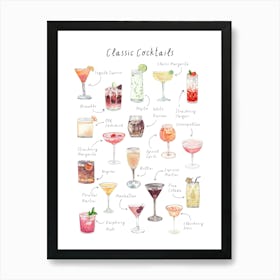 Classic Cocktails Print Art Print