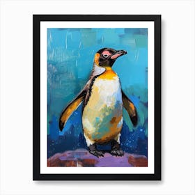 Galapagos Penguin Saunders Island Colour Block Painting 4 Art Print