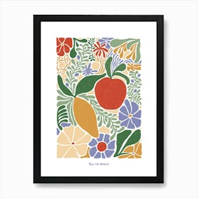 La vie douce, flowers and fruits colorful mix light Art Print