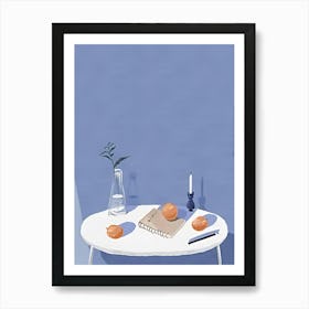 Table With Oranges Art Print