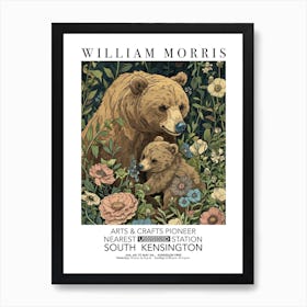 William Morris Print Mamma Bear Valentines Mothers Day Gift Botanical Art Print