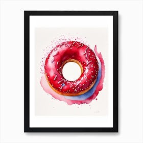 Red Velvet Donut Cute Neon 4 Art Print