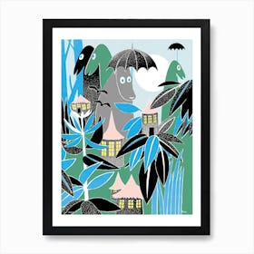 The Moomin Colour Collection Hemulens Umbrella Art Print