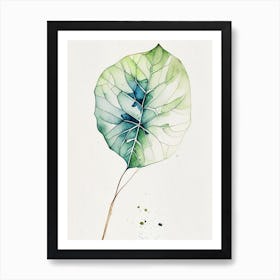 Morning Glory Leaf Minimalist Watercolour Art Print