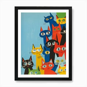 Group Of Cats 6 Art Print