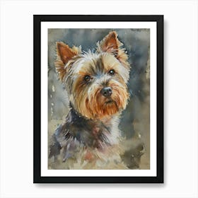 Yorkshire Terrier Watercolor Painting 3 Art Print