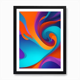 Abstract Colorful Waves Vertical Composition 80 Art Print