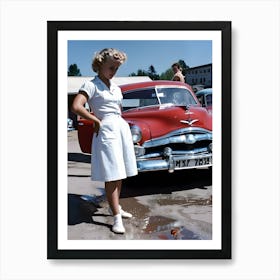 50's Style Community Car Wash Reimagined - Hall-O-Gram Creations 18 Art Print