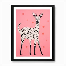 Pink Polka Dot Antelope 3 Art Print