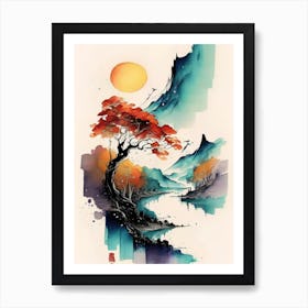Asian Landscape Painting 1 Art Print