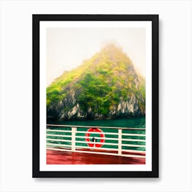 Lifebouy & Island Of Halong Bay Vietnam Affiche