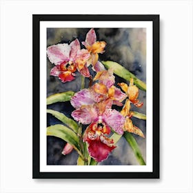 Ludisia Orchids Water Colour 1 1 Art Print