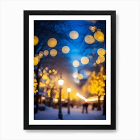 Aglow Magical Background Holiday 2022 Yellow New Year Classic Glow Blurred Beautiful Garl 2 Art Print