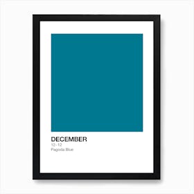 December Birth Month Colour Blue Art Print