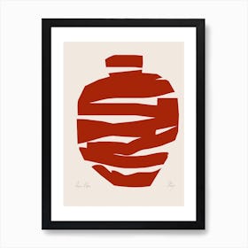 Stripes Vessel In Red Art Print