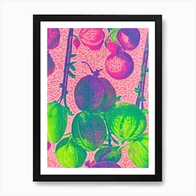 Gooseberry 1 Risograph Retro Poster Fruit Art Print