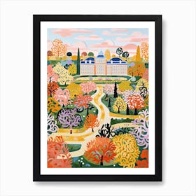 Gardens Of The Palace Of Versailles, France In Autumn Fall Illustration 0 Art Print