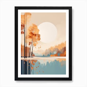 Autumn , Fall, Landscape, Inspired By National Park in the USA, Lake, Great Lakes, Boho, Beach, Minimalist Canvas Print, Travel Poster, Autumn Decor, Fall Decor 29 Art Print