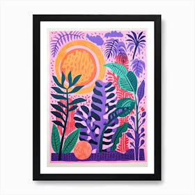 Colourful Botanical Risograph Style 35 Art Print