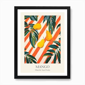 Marche Aux Fruits Mango Fruit Summer Illustration 2 Art Print