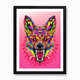 Abstract Wolf Head Art Print