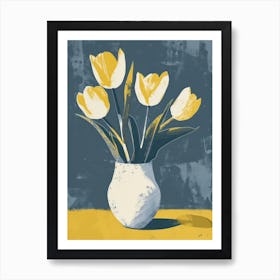 Tulip Flowers On A Table   Contemporary Illustration 2 Art Print