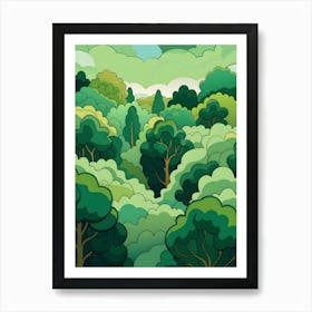 Cartoon Forest 2 Art Print