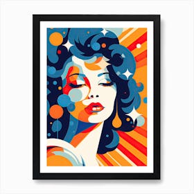 Colorful Cascades: Celebrating American Women in Pop Art Art Print