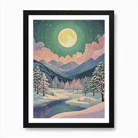 Full Moon In Winter Art Print