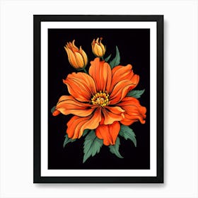 Orange Flower 2 Art Print