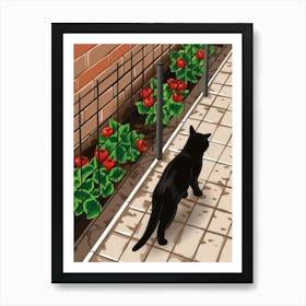 Cat In The Garden 13 Art Print