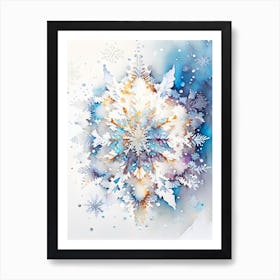 Intricate, Snowflakes, Storybook Watercolours 2 Art Print