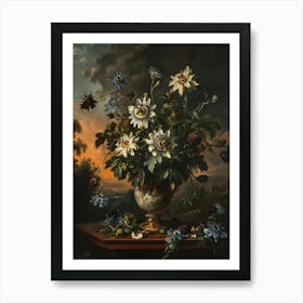 Baroque Floral Still Life Passionflower 4 Art Print
