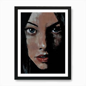 Dark Gothic Girl With Blue Eyes Art Print