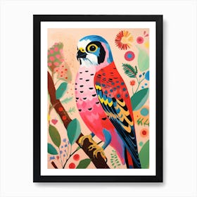 Pink Scandi American Kestrel 1 Art Print