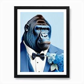 Gorilla In Tuxedo Gorillas Decoupage 1 Art Print
