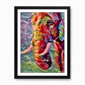 Colorful Elephant Metal Art Print