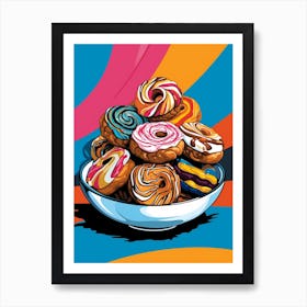 Swirl Biscuit Pop Art Cartoon 1 Art Print